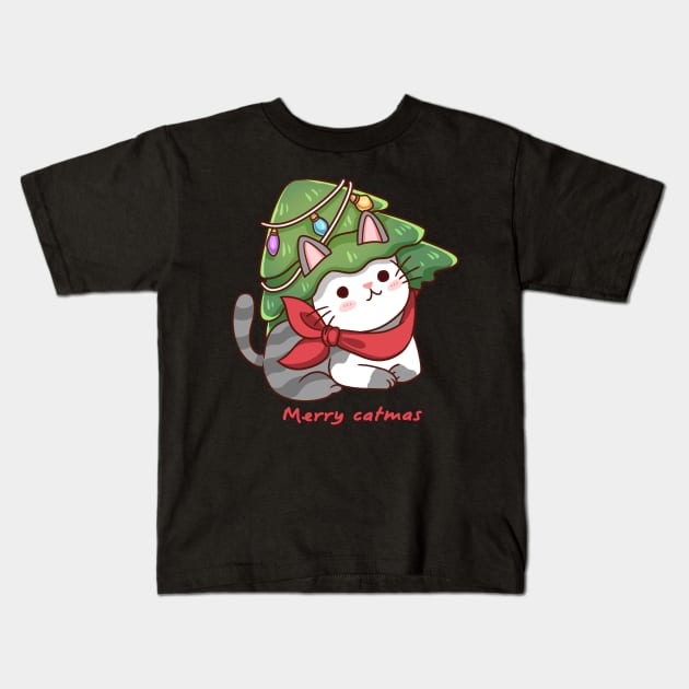 mery catmaa Kids T-Shirt by Little Forest Art